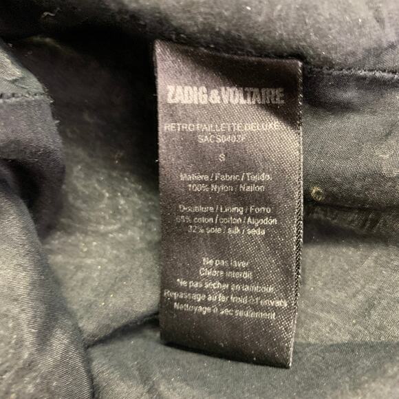 ZADIG & VOLTAIRE DELUXESize S Silver Black Nylon Spaghetti Straps Cocktail Dress - Picture 7 of 8